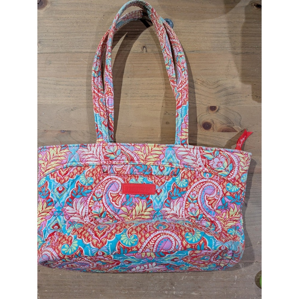 Vera Bradley Quilted Cotton Tote Bag Retired Paisley In Paradise